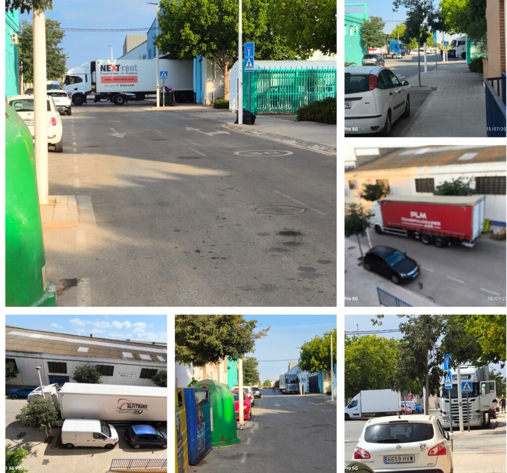 rafico en carrer Taronja...acceso al barrio de Picanya Sud