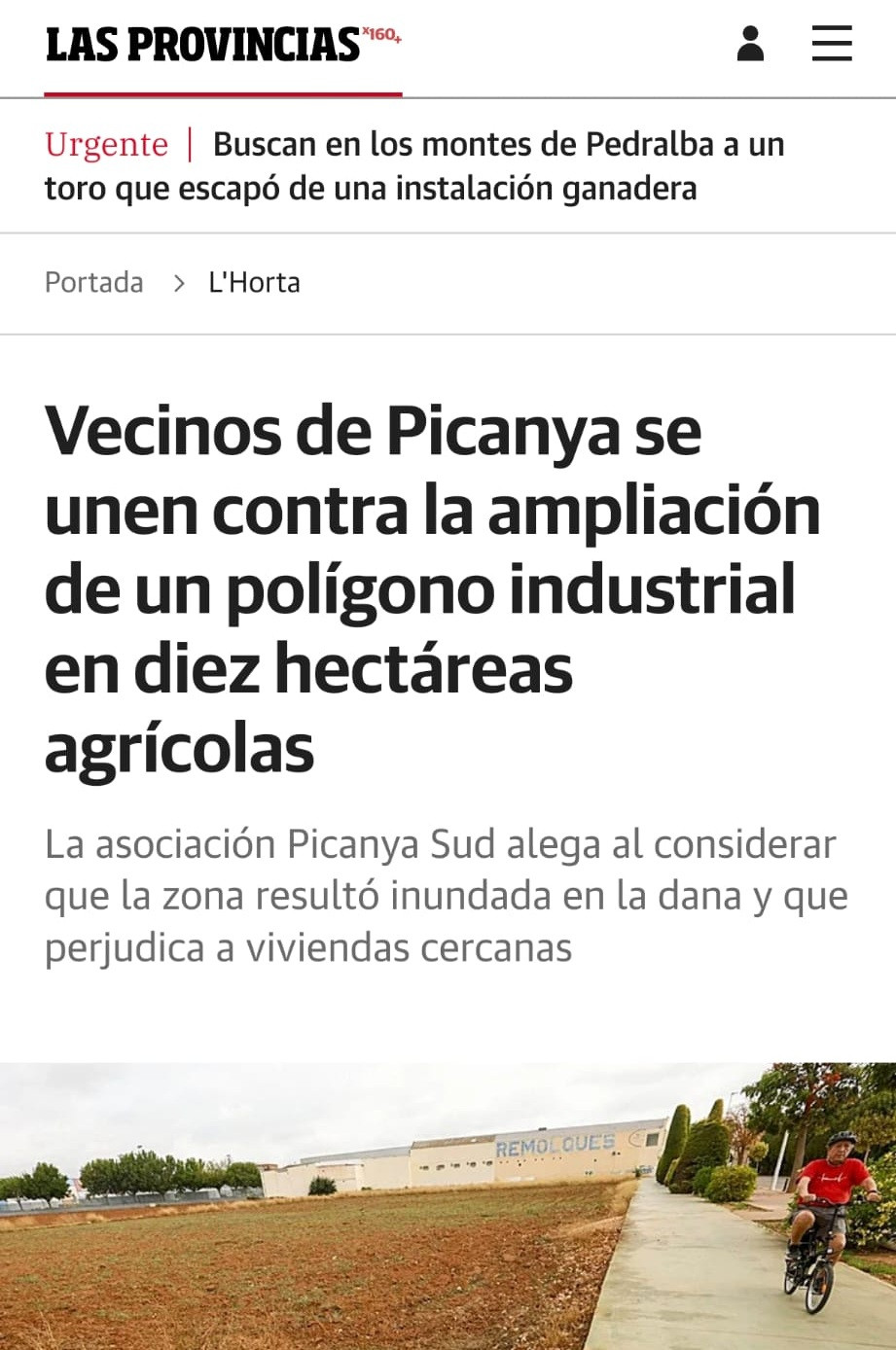 Las Provincias difunde las alegaciones de la Asociación vecinal Picanya Sud