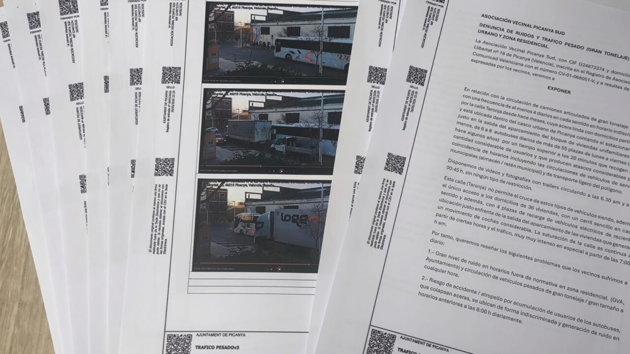 Denuncia de trafico pesado y ruidos